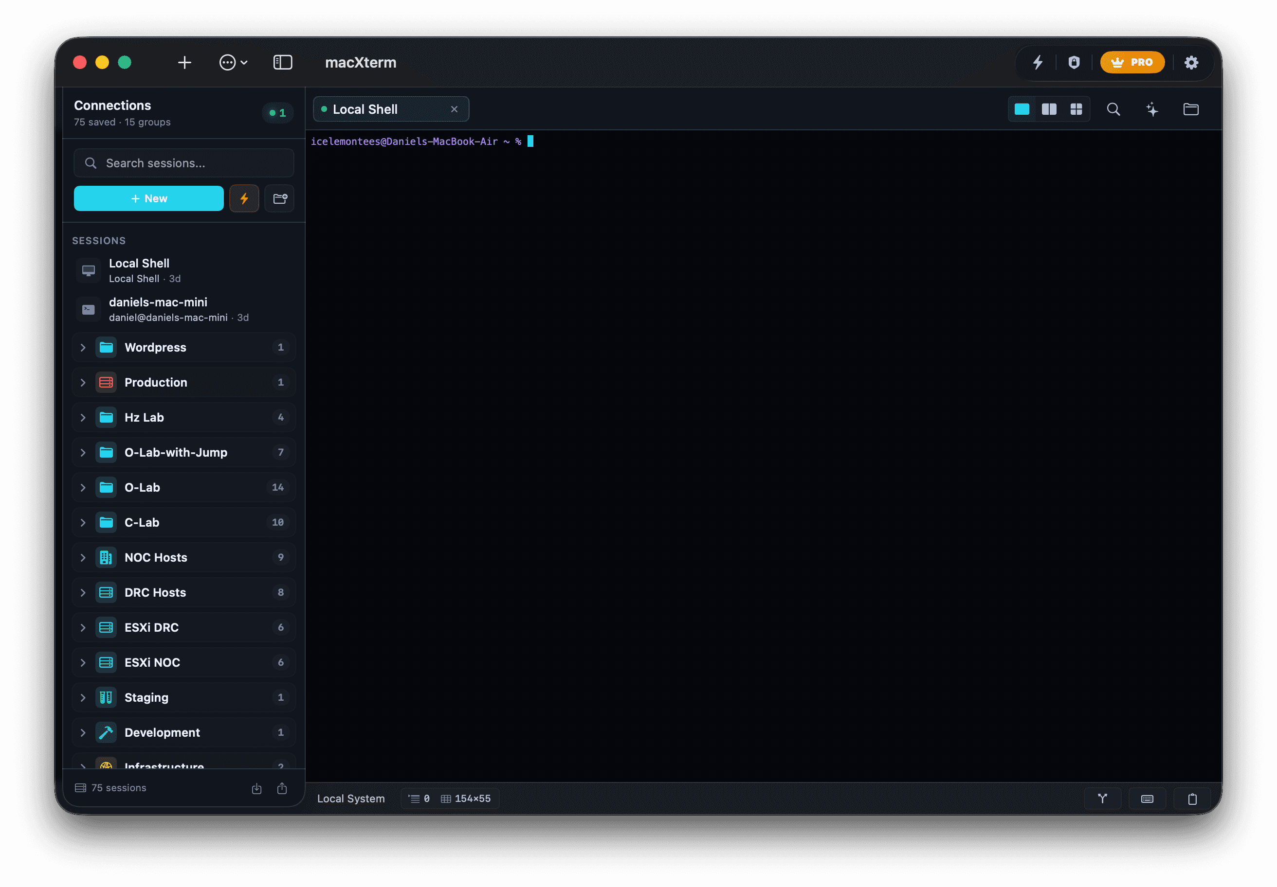 Dark custom terminal theme in macXterm on macOS
